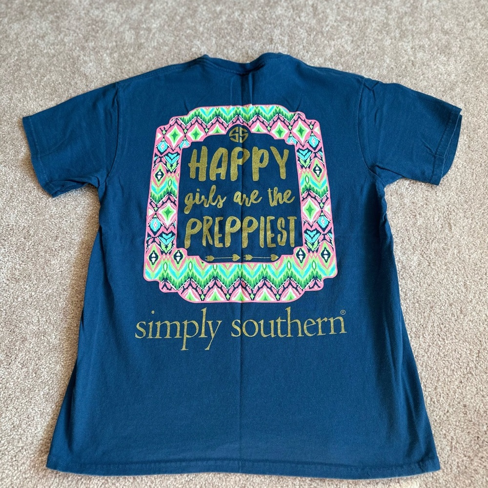 Simply Southern Navy “Preppy Girls Are The Happiest” T-Shirt